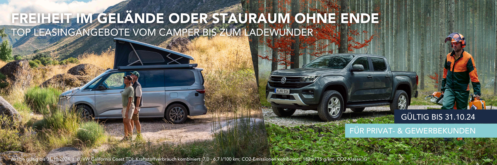 Slider VW Nutzfahrzeug Kampagne California und Amarok neu