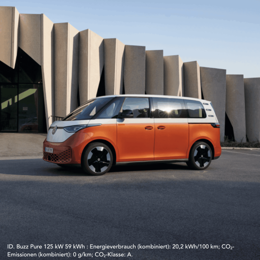 VW ID. Buzz vor Gebäude