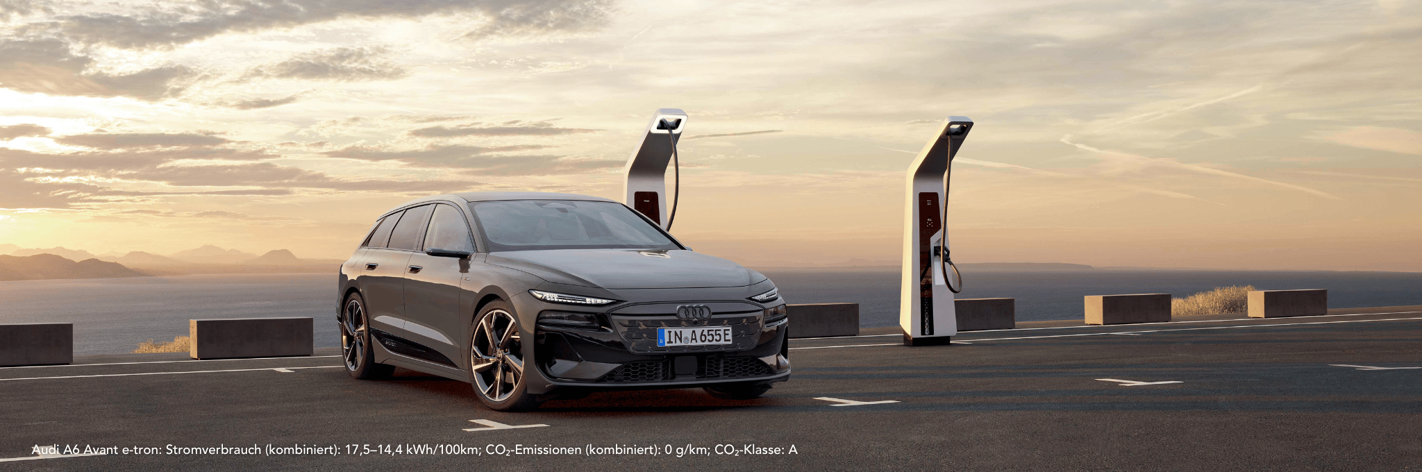 Audi A6 e-tron an Ladesäule