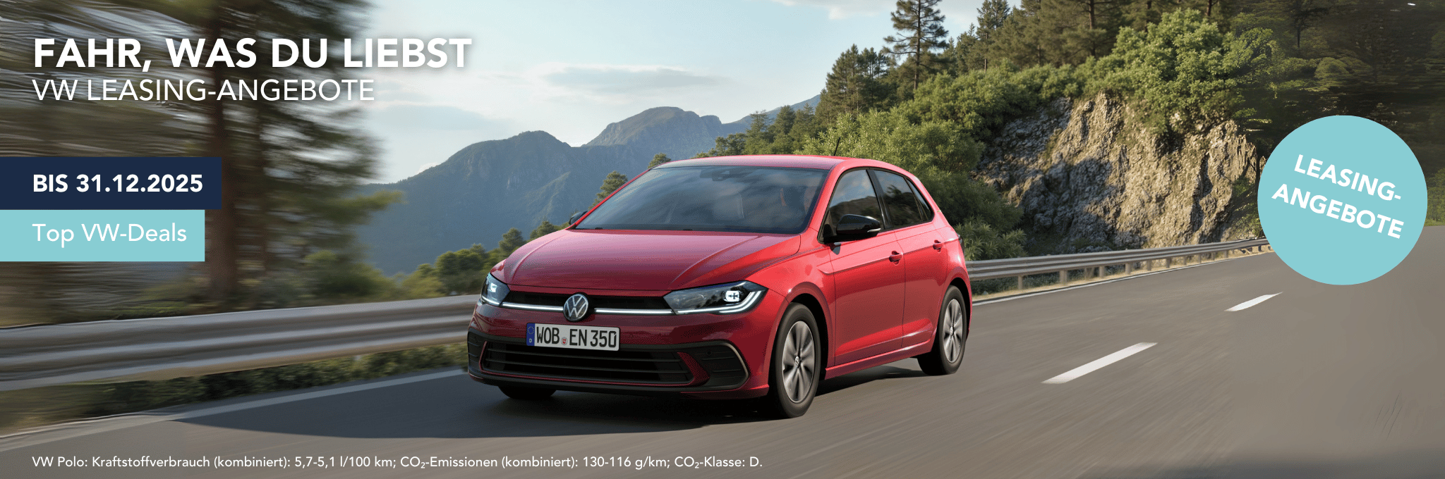 VW Polo rot fahrend