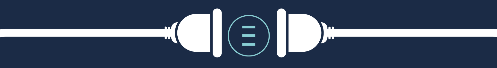 Zwei weiße Stecker auf dunkelblauem Hintergrund