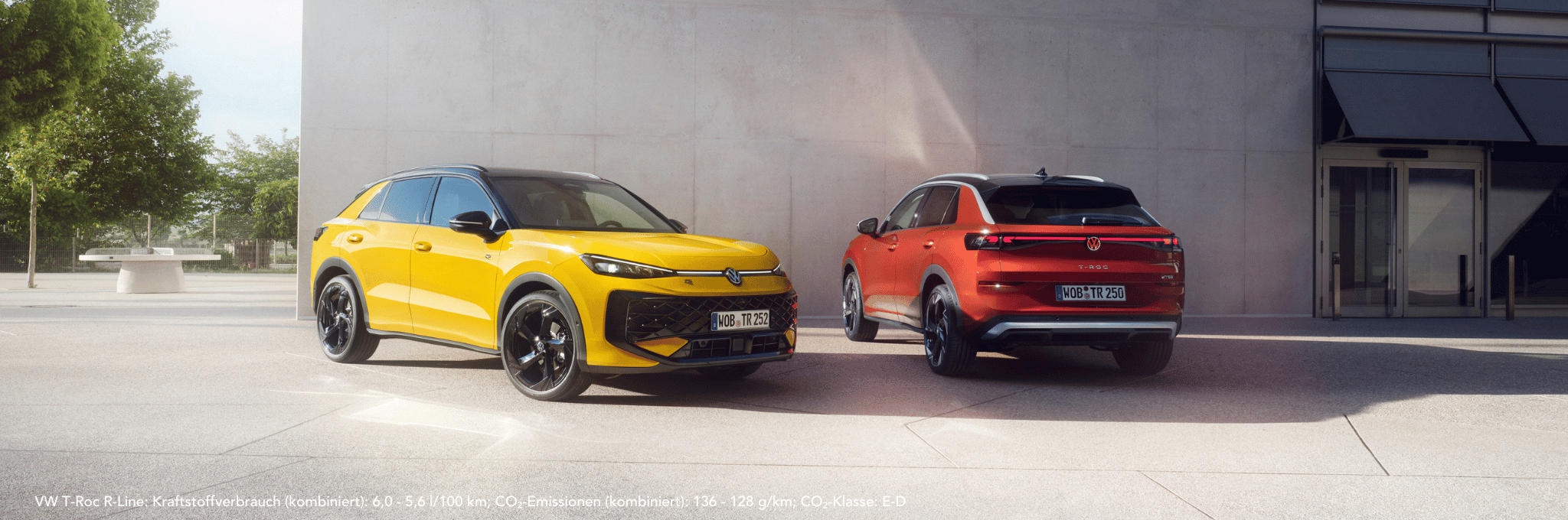 Der neue VW T-Roc in rot und gelb